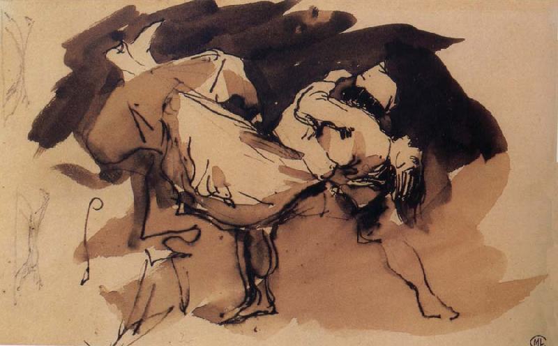 Francisco Goya Eugene Delacrois after Capricho 8,Que se la llevaron France oil painting art